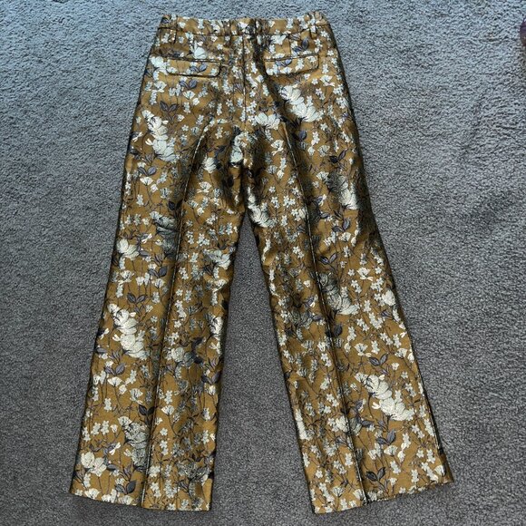 Banana Republic Floral Wide-Leg Trousers - Gold and White - Picture 6 of 16
